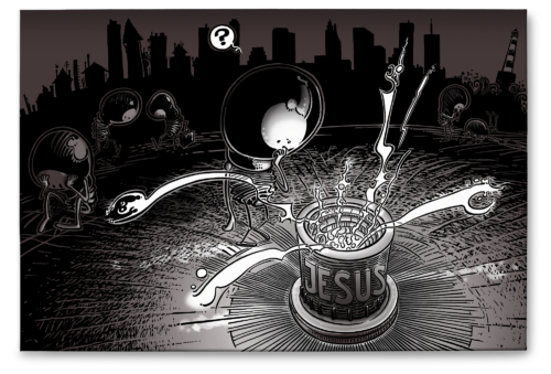 Tableau "Jésus noir et blanc" 60X40X2