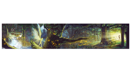 Tableau Rendez-vous dans la forêt 2 nuit (150X30 cm)