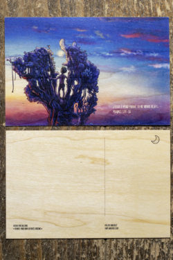 Carte postale en bois - Crépuscule