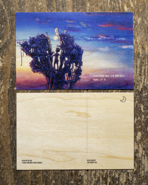 Carte postale en bois - Crépuscule